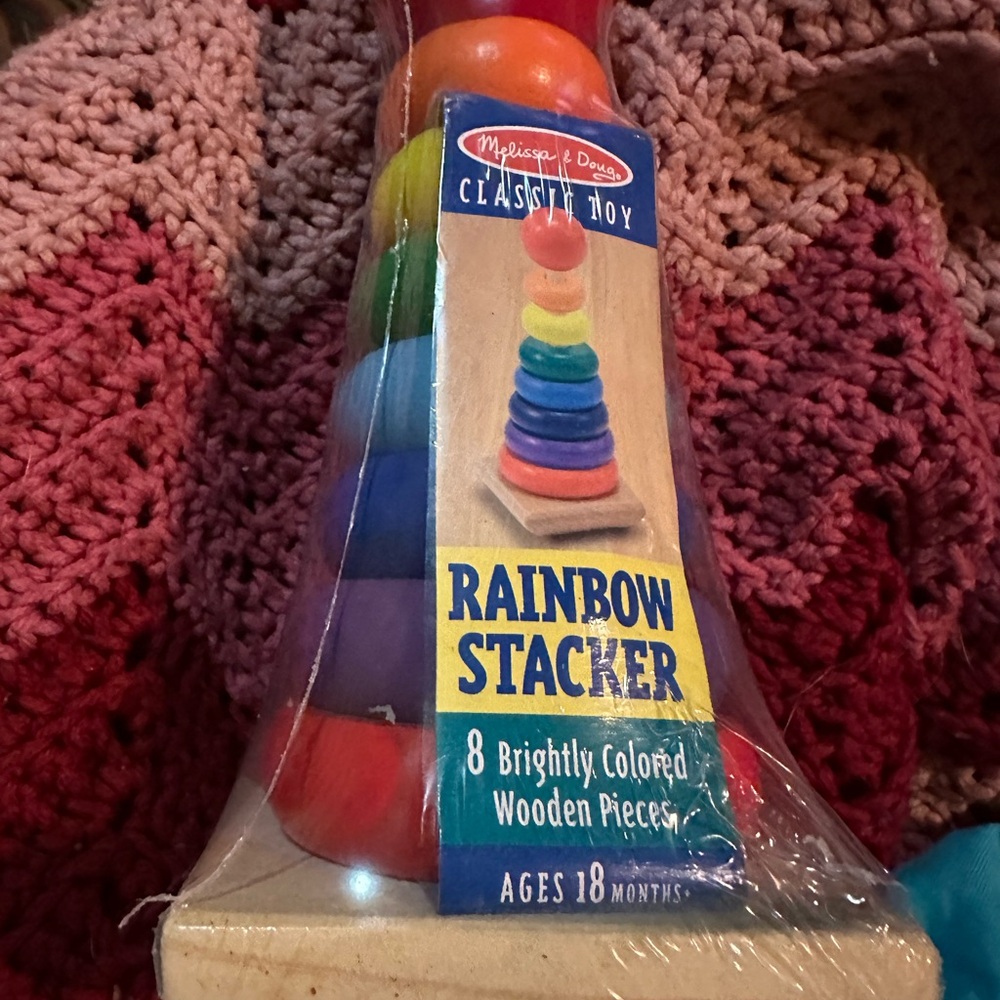 Melissa and Doug rainbow stacker toddler toy new 10 inch height